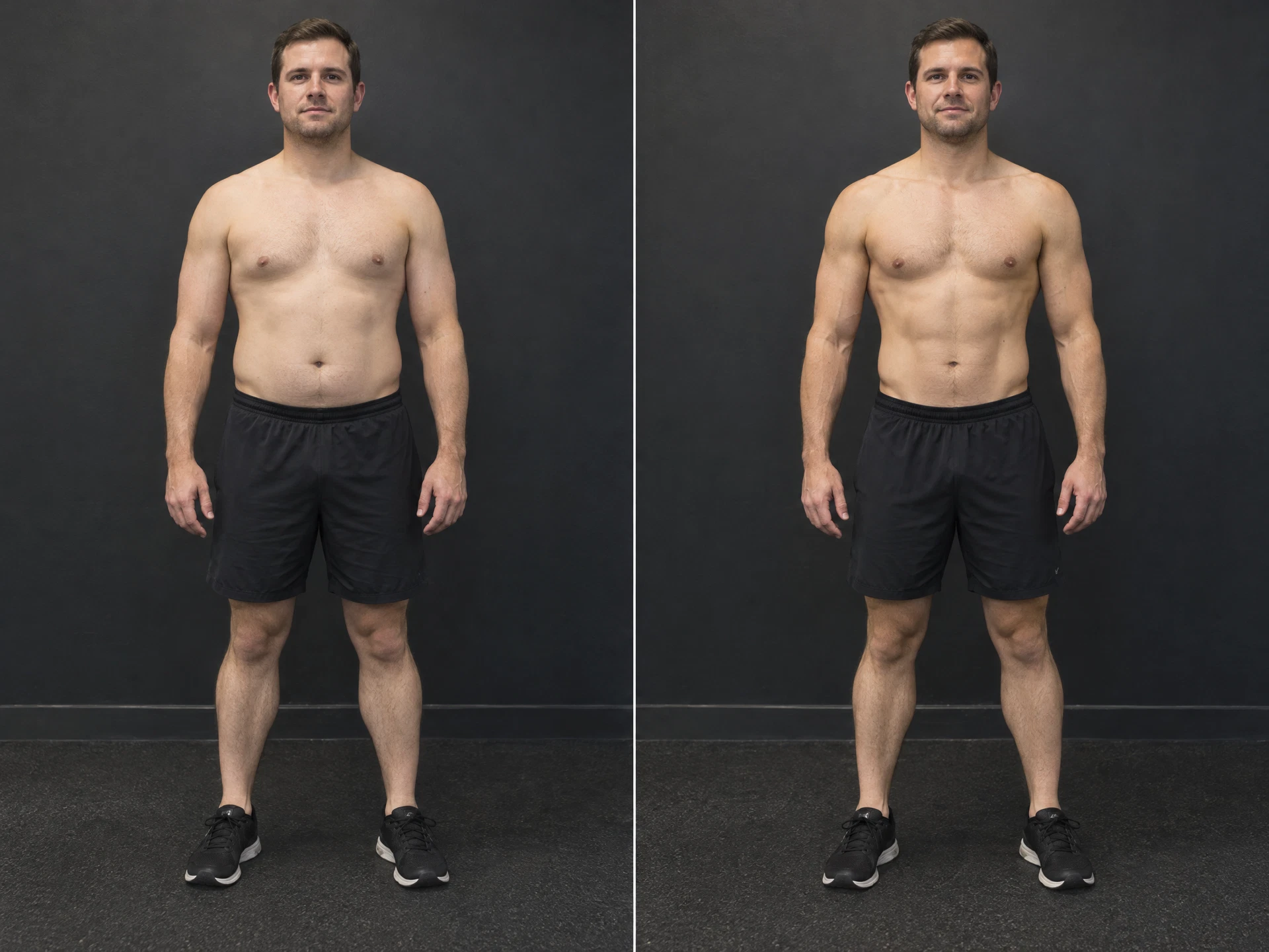 James's gradual fitness transformation before and after coaching